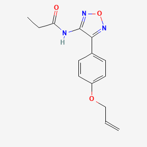 molecular formula C14H15N3O3 B12180742 N-{4-[4-(prop-2-en-1-yloxy)phenyl]-1,2,5-oxadiazol-3-yl}propanamide 