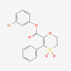 molecular formula C17H13BrO5S B12180780 3-Bromophenyl 3-phenyl-5,6-dihydro-1,4-oxathiine-2-carboxylate 4,4-dioxide 