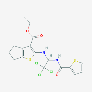 ethyl 2-({2,2,2-trichloro-1-[(thiophen-2-ylcarbonyl)amino]ethyl}amino)-5,6-dihydro-4H-cyclopenta[b]thiophene-3-carboxylate