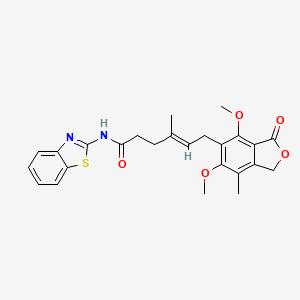 molecular formula C25H26N2O5S B12180787 (E)-N-(benzo[d]thiazol-2-yl)-6-(4,6-dimethoxy-7-methyl-3-oxo-1,3-dihydroisobenzofuran-5-yl)-4-methylhex-4-enamide 