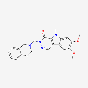 molecular formula C23H24N4O3 B12180813 3-(3,4-dihydroisoquinolin-2(1H)-ylmethyl)-7,8-dimethoxy-5-methyl-3,5-dihydro-4H-pyridazino[4,5-b]indol-4-one 