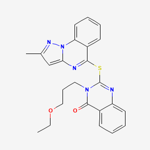 3-(3-Ethoxypropyl)-2-({2-methylpyrazolo[1,5-a]quinazolin-5-yl}sulfanyl)-3,4-dihydroquinazolin-4-one