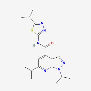 1,6-di(propan-2-yl)-N-[(2E)-5-(propan-2-yl)-1,3,4-thiadiazol-2(3H)-ylidene]-1H-pyrazolo[3,4-b]pyridine-4-carboxamide