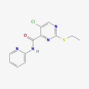 molecular formula C12H11ClN4OS B12180872 5-chloro-2-(ethylsulfanyl)-N-(pyridin-2-yl)pyrimidine-4-carboxamide 