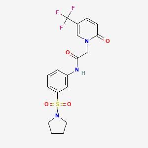 2-[2-oxo-5-(trifluoromethyl)-1,2-dihydropyridin-1-yl]-N-[3-(pyrrolidine-1-sulfonyl)phenyl]acetamide