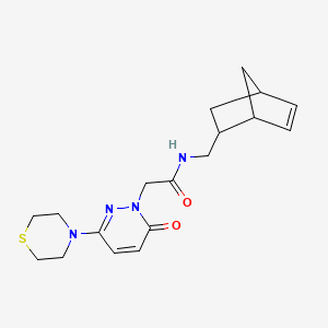 molecular formula C18H24N4O2S B12180906 N-(bicyclo[2.2.1]hept-5-en-2-ylmethyl)-2-[6-oxo-3-(thiomorpholin-4-yl)pyridazin-1(6H)-yl]acetamide 