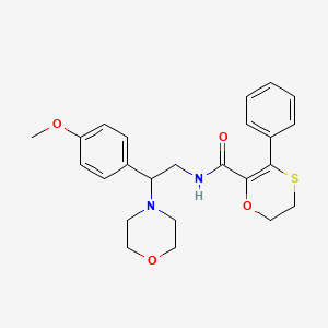 molecular formula C24H28N2O4S B12180908 N-[2-(4-methoxyphenyl)-2-(morpholin-4-yl)ethyl]-3-phenyl-5,6-dihydro-1,4-oxathiine-2-carboxamide 