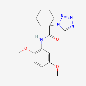 molecular formula C16H21N5O3 B12180922 N-(2,5-dimethoxyphenyl)-1-(1H-tetrazol-1-yl)cyclohexanecarboxamide 