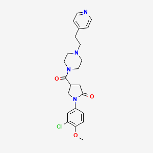 molecular formula C23H27ClN4O3 B12180928 1-(3-Chloro-4-methoxyphenyl)-4-({4-[2-(pyridin-4-yl)ethyl]piperazin-1-yl}carbonyl)pyrrolidin-2-one 