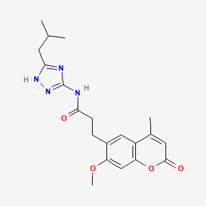 3-(7-methoxy-4-methyl-2-oxo-2H-chromen-6-yl)-N-[5-(2-methylpropyl)-1H-1,2,4-triazol-3-yl]propanamide