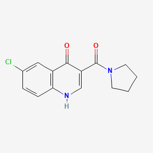 molecular formula C14H13ClN2O2 B12180958 (6-Chloro-4-hydroxyquinolin-3-yl)(pyrrolidin-1-yl)methanone 