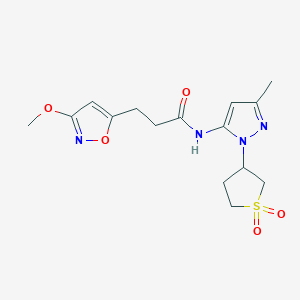 N-[1-(1,1-dioxidotetrahydrothiophen-3-yl)-3-methyl-1H-pyrazol-5-yl]-3-(3-methoxy-1,2-oxazol-5-yl)propanamide