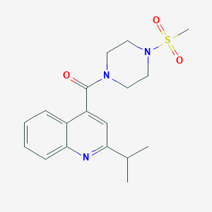 molecular formula C18H23N3O3S B12180971 [4-(Methylsulfonyl)piperazin-1-yl][2-(propan-2-yl)quinolin-4-yl]methanone 