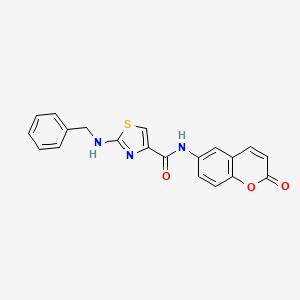 molecular formula C20H15N3O3S B12180980 2-(benzylamino)-N-(2-oxo-2H-chromen-6-yl)-1,3-thiazole-4-carboxamide 