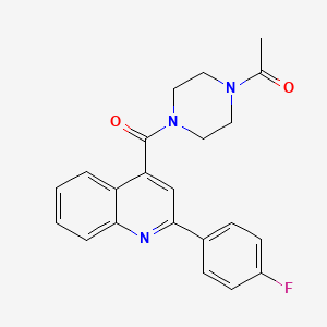 molecular formula C22H20FN3O2 B12181017 1-(4-{[2-(4-Fluorophenyl)quinolin-4-yl]carbonyl}piperazin-1-yl)ethanone 