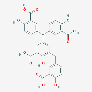 molecular formula C30H22O12 B1218102 5-[Bis(3-carboxy-4-hydroxyphenyl)methyl]-3-(3-carboxy-4-hydroxybenzyl)-2-hydroxybenzoic acid 