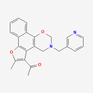 1-{4-Methyl-9-[(pyridin-3-yl)methyl]-3,11-dioxa-9-azatetracyclo[11.4.0.0^{2,6}.0^{7,12}]heptadeca-1,4,6,12,14,16-hexaen-5-yl}ethan-1-one