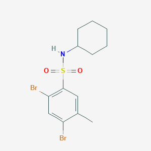 molecular formula C13H17Br2NO2S B12181040 [(2,4-Dibromo-5-methylphenyl)sulfonyl]cyclohexylamine 