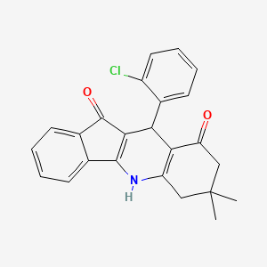 molecular formula C24H20ClNO2 B12181045 7,7-Dimethyl-10-(2-chlorophenyl)-7,8-dihydro-5H-indeno[1,2-b]quinoline-9,11(6H,10H)-dione 