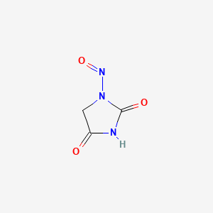molecular formula C3H3N3O3 B1218108 1-亚硝基乙内酰脲 CAS No. 42579-28-2