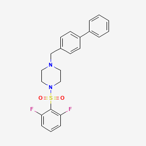 molecular formula C23H22F2N2O2S B12181112 1,3-Difluoro-2-({4-[(4-phenylphenyl)methyl]piperazinyl}sulfonyl)benzene 