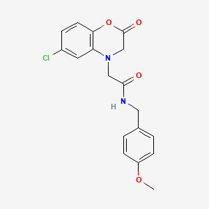 molecular formula C18H17ClN2O4 B12181134 2-(6-chloro-2-oxo-2,3-dihydro-4H-1,4-benzoxazin-4-yl)-N-(4-methoxybenzyl)acetamide 