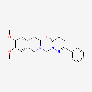 molecular formula C22H25N3O3 B12181137 2-[(6,7-dimethoxy-3,4-dihydroisoquinolin-2(1H)-yl)methyl]-6-phenyl-4,5-dihydropyridazin-3(2H)-one 