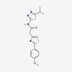 2-[2-(4-methoxyphenyl)-1,3-thiazol-4-yl]-N-[(2Z)-5-(propan-2-yl)-1,3,4-thiadiazol-2(3H)-ylidene]acetamide