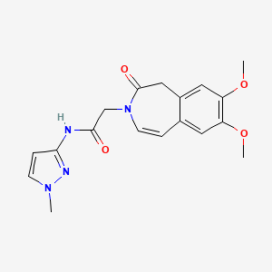 molecular formula C18H20N4O4 B12181184 2-(7,8-dimethoxy-2-oxo-1,2-dihydro-3H-3-benzazepin-3-yl)-N-(1-methyl-1H-pyrazol-3-yl)acetamide 