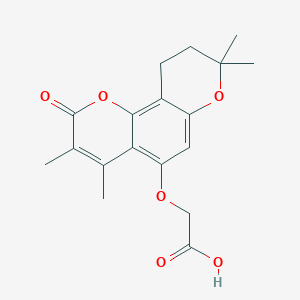 [(3,4,8,8-tetramethyl-2-oxo-9,10-dihydro-2H,8H-pyrano[2,3-f]chromen-5-yl)oxy]acetic acid