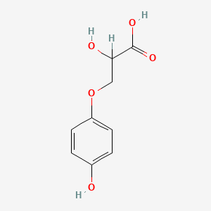 molecular formula C9H10O5 B1218119 Propanoic acid, 2-hydroxy-3-(4-hydroxyphenoxy)- CAS No. 81907-20-2