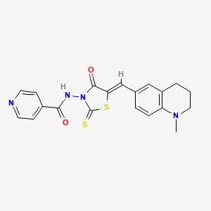 N-{(5Z)-5-[(1-methyl-1,2,3,4-tetrahydroquinolin-6-yl)methylidene]-4-oxo-2-thioxo-1,3-thiazolidin-3-yl}pyridine-4-carboxamide