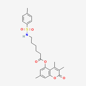 3,4,7-trimethyl-2-oxo-2H-chromen-5-yl 6-{[(4-methylphenyl)sulfonyl]amino}hexanoate