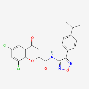 molecular formula C21H15Cl2N3O4 B12181237 6,8-dichloro-4-oxo-N-{4-[4-(propan-2-yl)phenyl]-1,2,5-oxadiazol-3-yl}-4H-chromene-2-carboxamide 