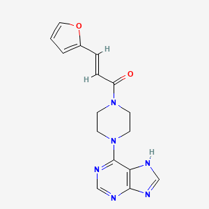 molecular formula C16H16N6O2 B12181268 (2E)-3-(furan-2-yl)-1-[4-(9H-purin-6-yl)piperazin-1-yl]prop-2-en-1-one 