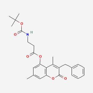 3-benzyl-4,7-dimethyl-2-oxo-2H-chromen-5-yl N-(tert-butoxycarbonyl)-beta-alaninate