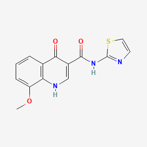 molecular formula C14H11N3O3S B12181306 8-methoxy-4-oxo-N-(1,3-thiazol-2-yl)-1,4-dihydroquinoline-3-carboxamide 