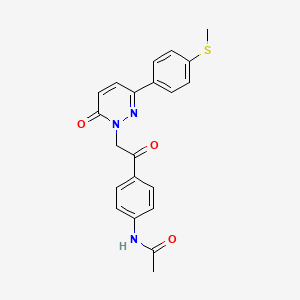 molecular formula C21H19N3O3S B12181330 N-[4-({3-[4-(methylsulfanyl)phenyl]-6-oxopyridazin-1(6H)-yl}acetyl)phenyl]acetamide 