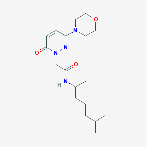 molecular formula C18H30N4O3 B12181368 N-(6-methylheptan-2-yl)-2-[3-(morpholin-4-yl)-6-oxopyridazin-1(6H)-yl]acetamide 