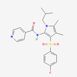 N-{3-[(4-fluorophenyl)sulfonyl]-4,5-dimethyl-1-(2-methylpropyl)-1H-pyrrol-2-yl}pyridine-4-carboxamide