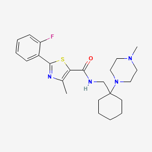 molecular formula C23H31FN4OS B12181402 2-(2-fluorophenyl)-4-methyl-N~5~-{[1-(4-methylpiperazino)cyclohexyl]methyl}-1,3-thiazole-5-carboxamide 