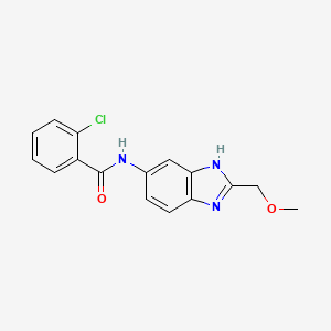 2-chloro-N-[2-(methoxymethyl)-1H-benzimidazol-5-yl]benzamide