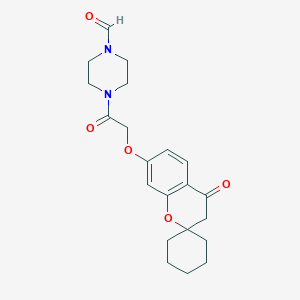 4-{[(4-Oxo-3,4-dihydrospiro[chromene-2,1'-cyclohexan]-7-yl)oxy]acetyl}-1-piperazinecarbaldehyde