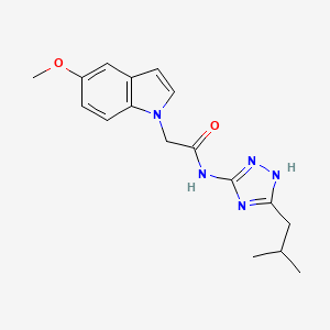 2-(5-methoxy-1H-indol-1-yl)-N-[3-(2-methylpropyl)-1H-1,2,4-triazol-5-yl]acetamide