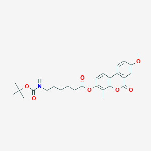 molecular formula C26H31NO7 B12181515 8-methoxy-4-methyl-6-oxo-6H-benzo[c]chromen-3-yl 6-[(tert-butoxycarbonyl)amino]hexanoate 