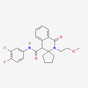 N-(3-chloro-4-fluorophenyl)-2'-(2-methoxyethyl)-1'-oxo-1',4'-dihydro-2'H-spiro[cyclopentane-1,3'-isoquinoline]-4'-carboxamide