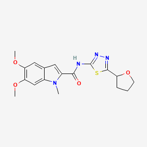 5,6-dimethoxy-1-methyl-N-(5-(tetrahydrofuran-2-yl)-1,3,4-thiadiazol-2-yl)-1H-indole-2-carboxamide