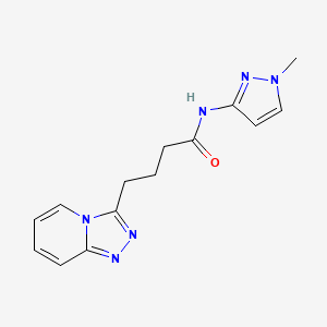 molecular formula C14H16N6O B12181616 N-(1-methyl-1H-pyrazol-3-yl)-4-([1,2,4]triazolo[4,3-a]pyridin-3-yl)butanamide 