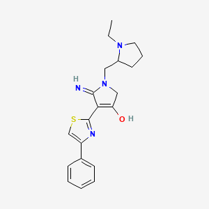 1-[(1-ethylpyrrolidin-2-yl)methyl]-5-imino-4-(4-phenyl-1,3-thiazol-2-yl)-2,5-dihydro-1H-pyrrol-3-ol