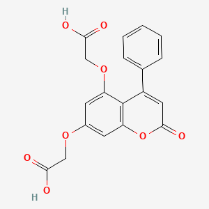 molecular formula C19H14O8 B12181624 2,2'-[(2-oxo-4-phenyl-2H-chromene-5,7-diyl)bis(oxy)]diacetic acid 